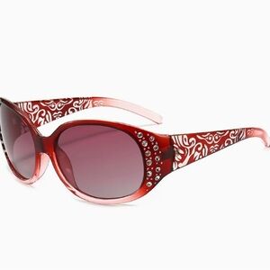 Elegant Red Rhinestone Sunglasses